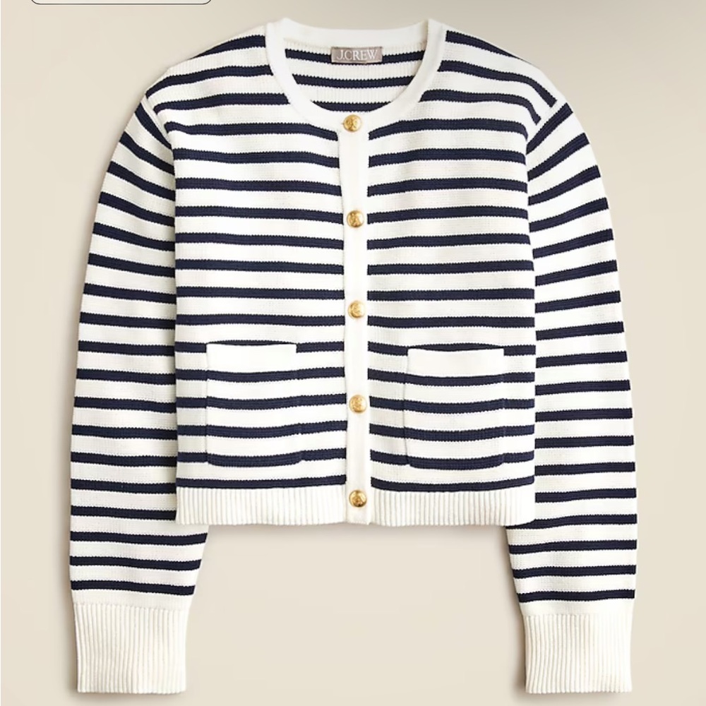 J crew New relaxed Emilie sweater lady jacket in stripe